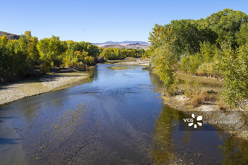 卡森河观景台，秋色，银泉，内华达州，美国图片素材
