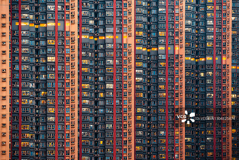 中国香港拥挤的公寓楼图片素材