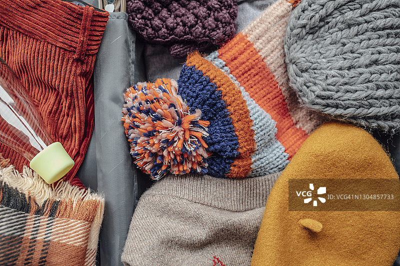 毛线帽和冬季服装图片素材