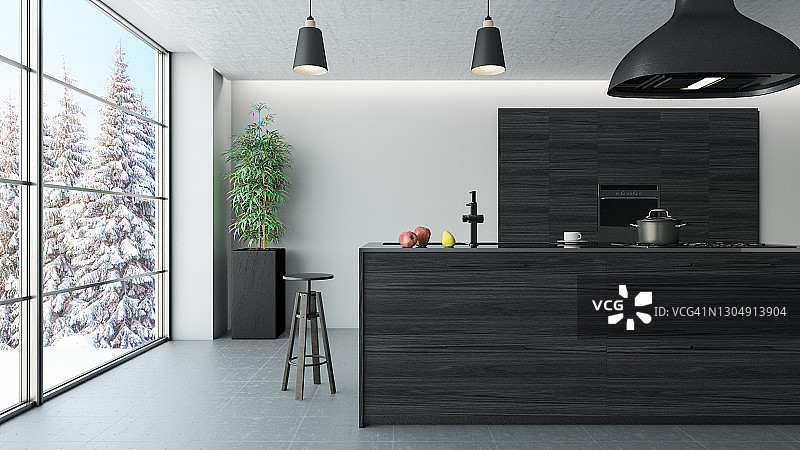 现代厨房设计图片素材