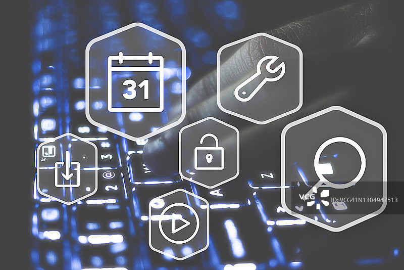 笔记本电脑和图标图片素材