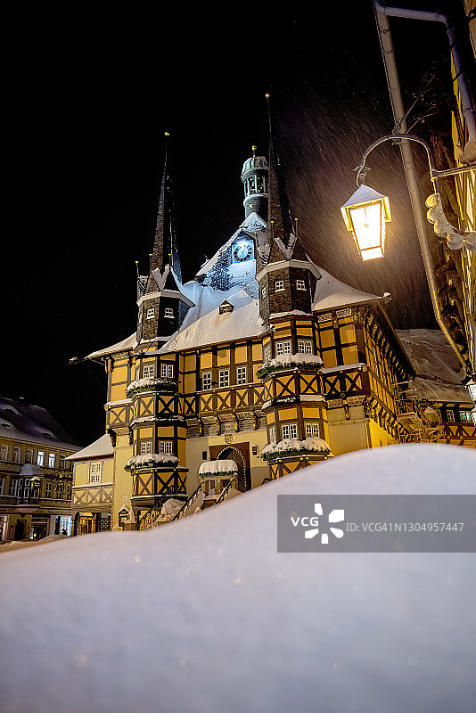 德国韦尼格罗德的冬季市场图片素材