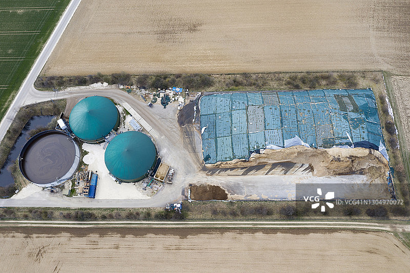 沼气池航拍图片素材