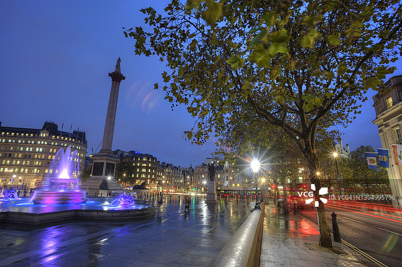 英国伦敦特拉法加广场纳尔逊纪念柱地标图片素材
