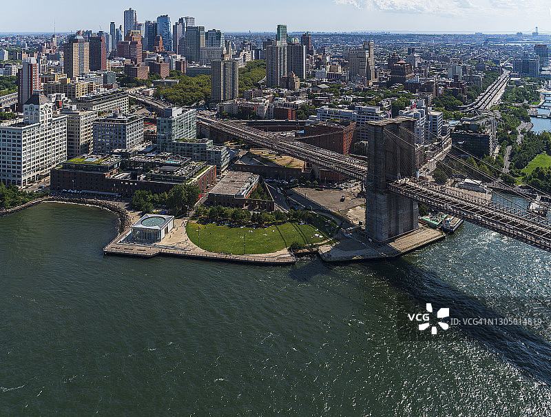 航拍布鲁克林大桥、威廉斯堡与丹波区域图片素材