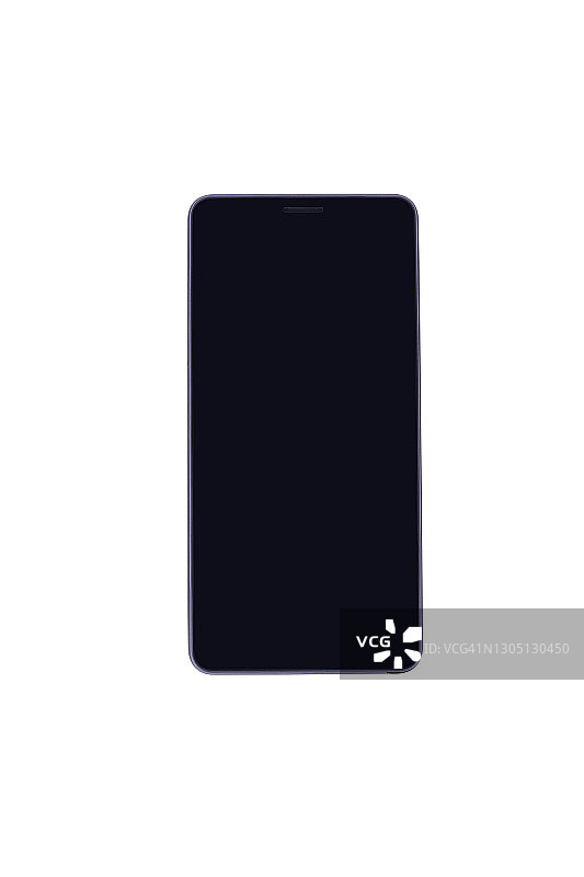 白色背景上带有空白屏幕的黑色智能手机图片素材