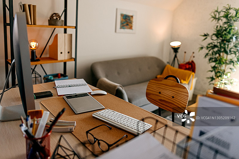 舒适的家庭工作区图片素材