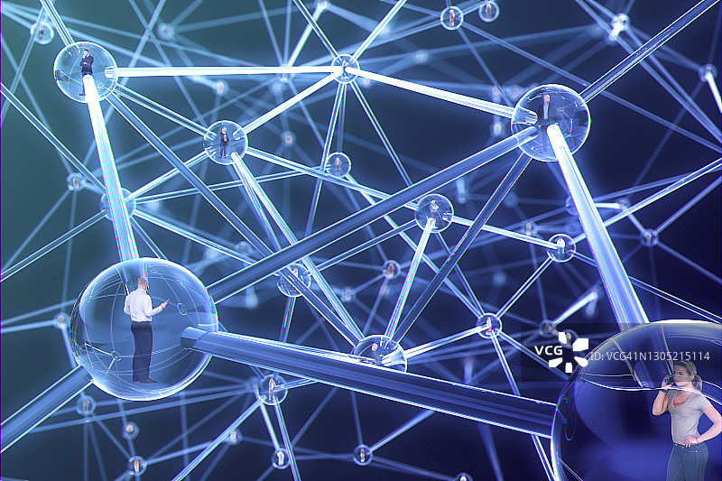 人与通信网络图片素材