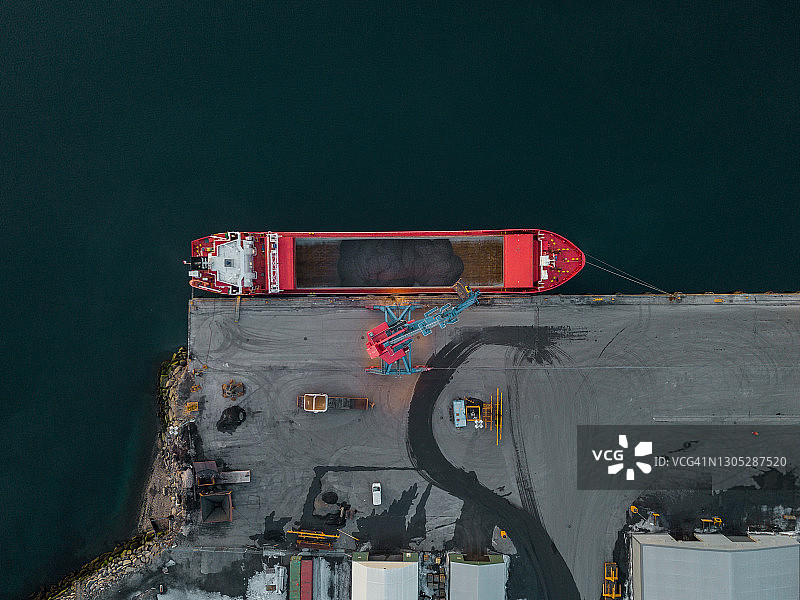 从上方看到的商业码头图片素材