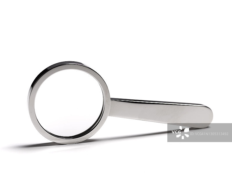 白色背景上的放大镜图片素材