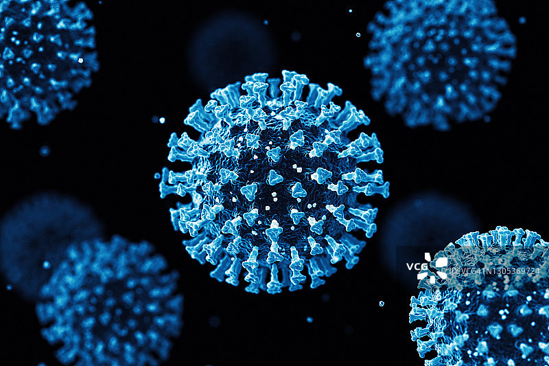 蓝色新型冠状病毒细胞图片素材