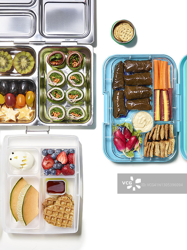 白色背景下的便当盒图片素材