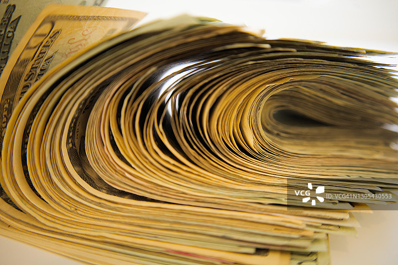 成捆的美元纸币图片素材