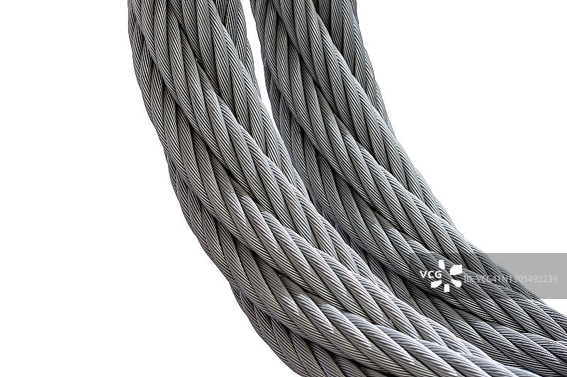 白色背景上的钢缆（带裁剪路径）图片素材