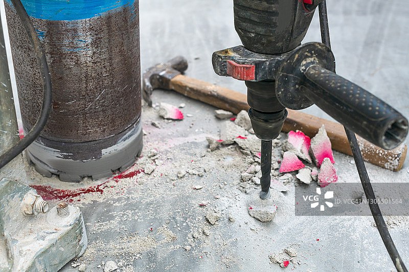 水泥地面钻孔机，施工设备图片素材