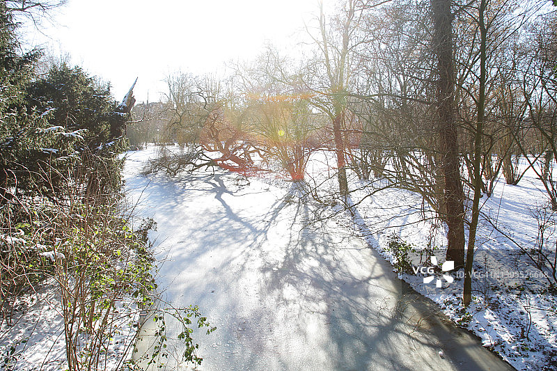 荷兰阿姆斯特丹的阳光冬季图片素材