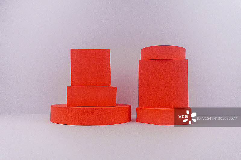 抽象红色立方体背景纹理：柔和粉色背景图片素材