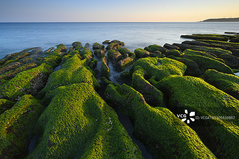 中国台湾老梅绿石槽海岸景观图片素材