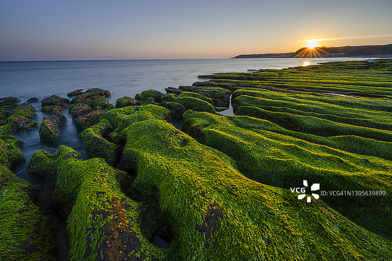 中国台湾老梅绿石槽海岸景观图片素材
