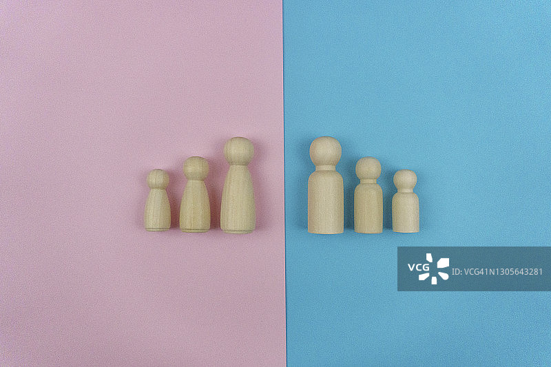 木制小人：家庭和管理概念图片素材