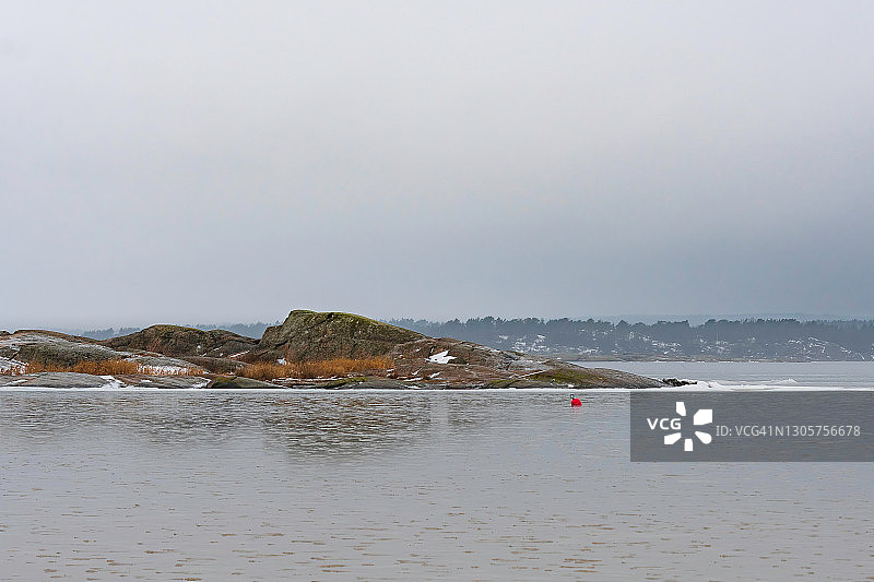 冰冻的奥斯陆峡湾景色图片素材