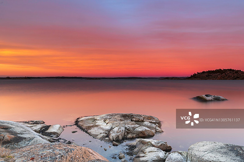 奥斯陆峡湾的日落图片素材