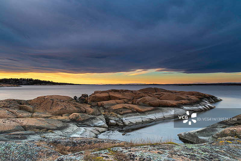 奥斯陆峡湾的日落图片素材