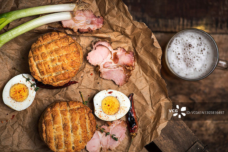 奶油酥百吉饼或面包图片素材