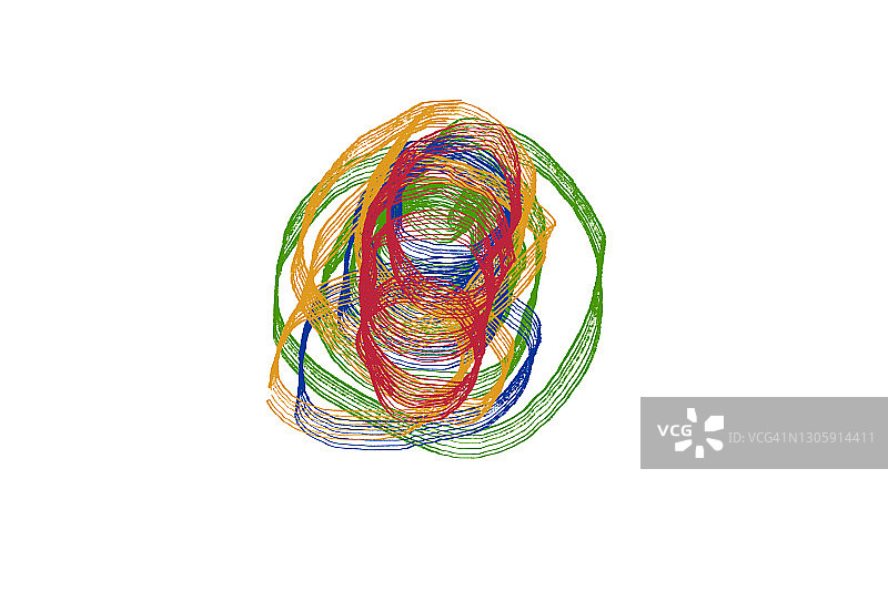 白色背景上的彩色圆圈叠加图片素材