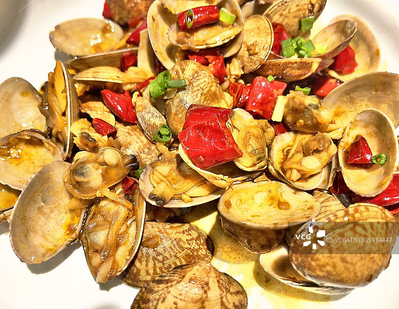 辣椒炒蛤蜊图片素材