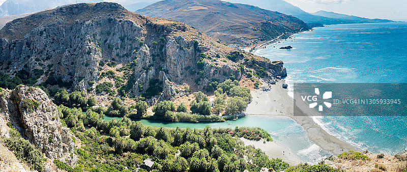 在希腊克里特岛普拉基亚斯乡村海岸的海滩之旅图片素材