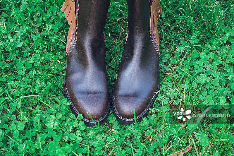 皮革牛仔靴图片素材