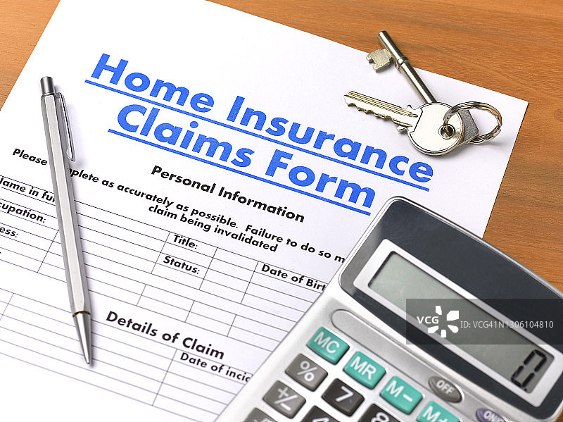 房屋保险索赔单图片素材