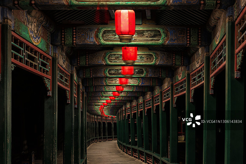 北京颐和园长廊图片素材