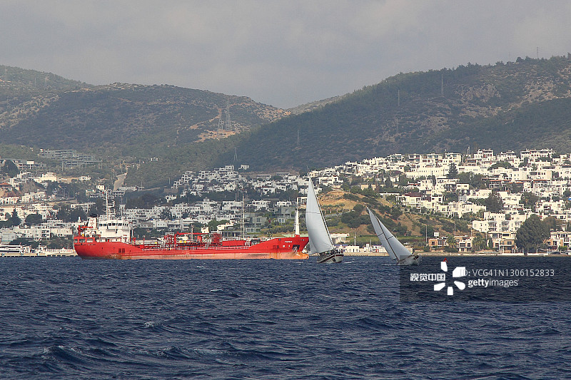 古列特木制帆船图片素材