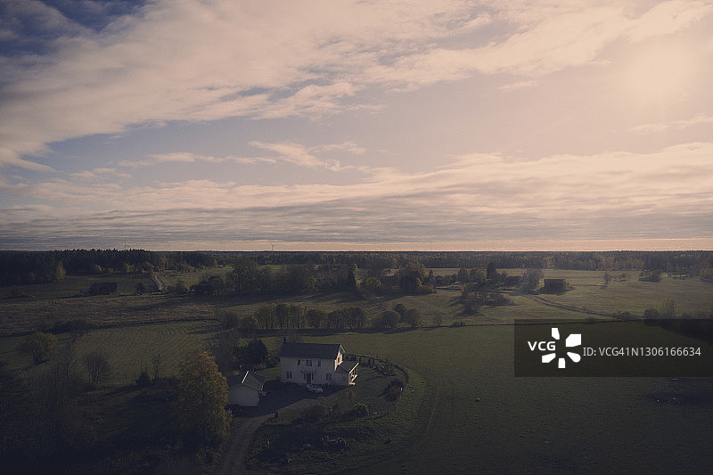 乡村景观鸟瞰图图片素材