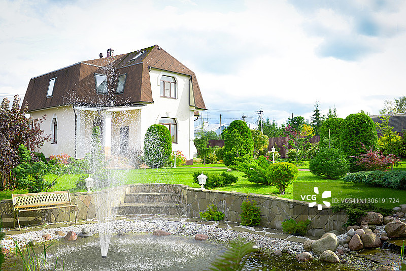 花园与池塘图片素材