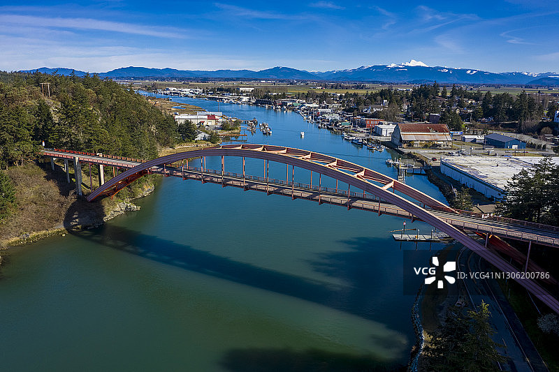 华盛顿州拉康纳镇的彩虹桥图片素材