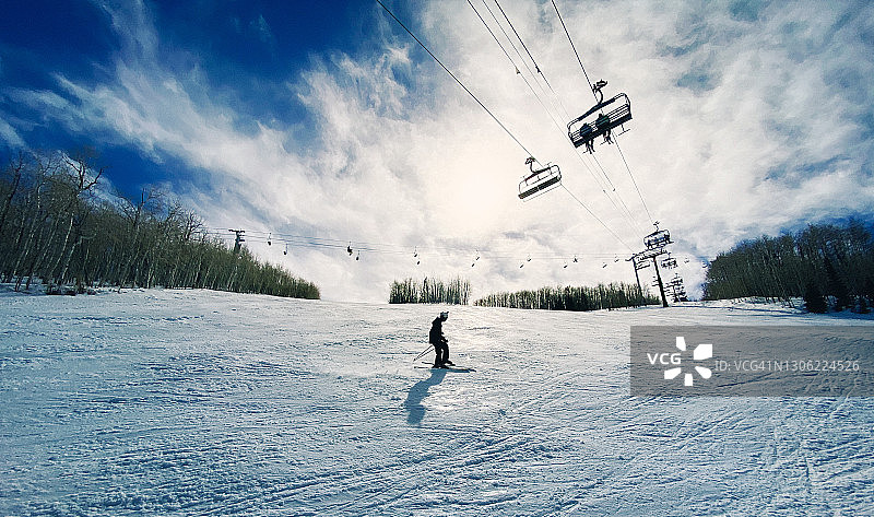 美国犹他州帕克城滑雪场图片素材