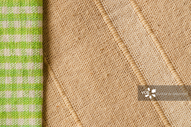 特写格子布图案纹理和纺织品背景。图片素材