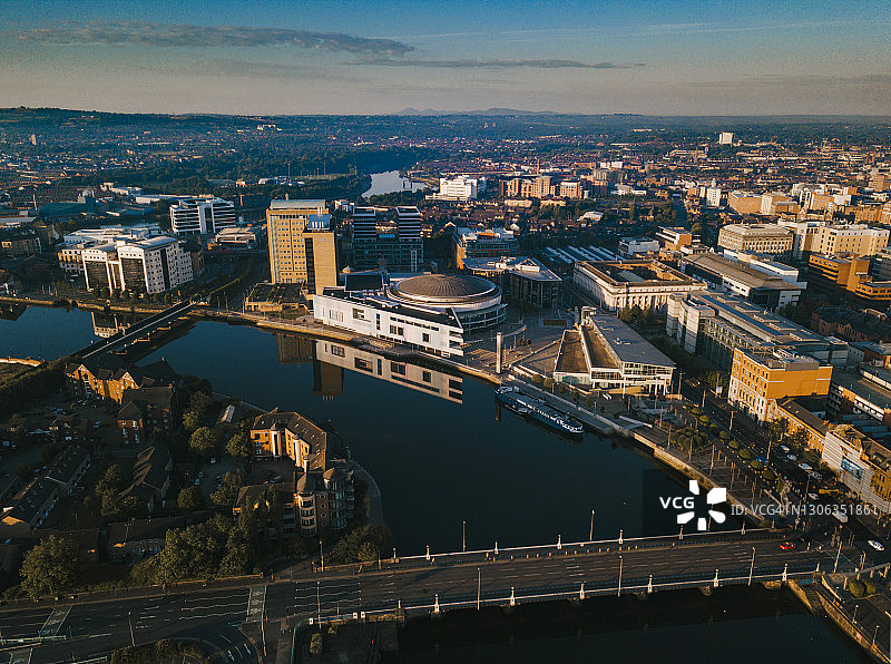 北爱尔兰贝尔法斯特市中心航拍照片图片素材