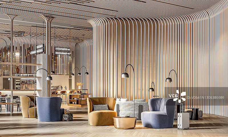 机场贵宾休息室3D效果图图片素材