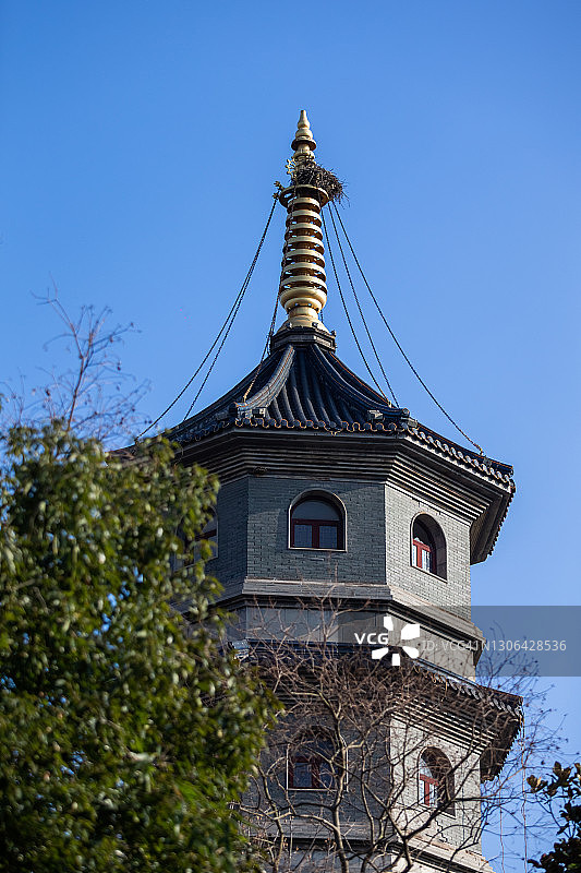 中国江苏江阴古塔寺庙建筑图片素材