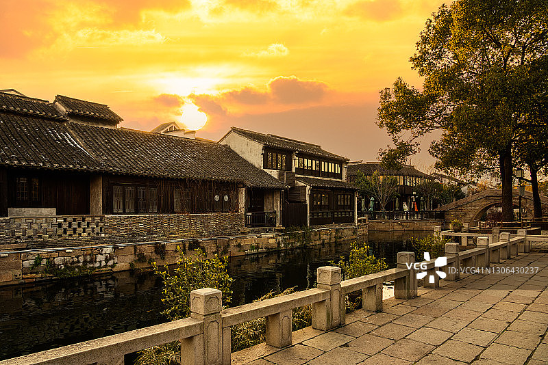 中国江苏省无锡市荡口古镇风光图片素材