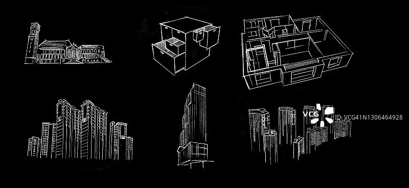 公寓素描图片素材
