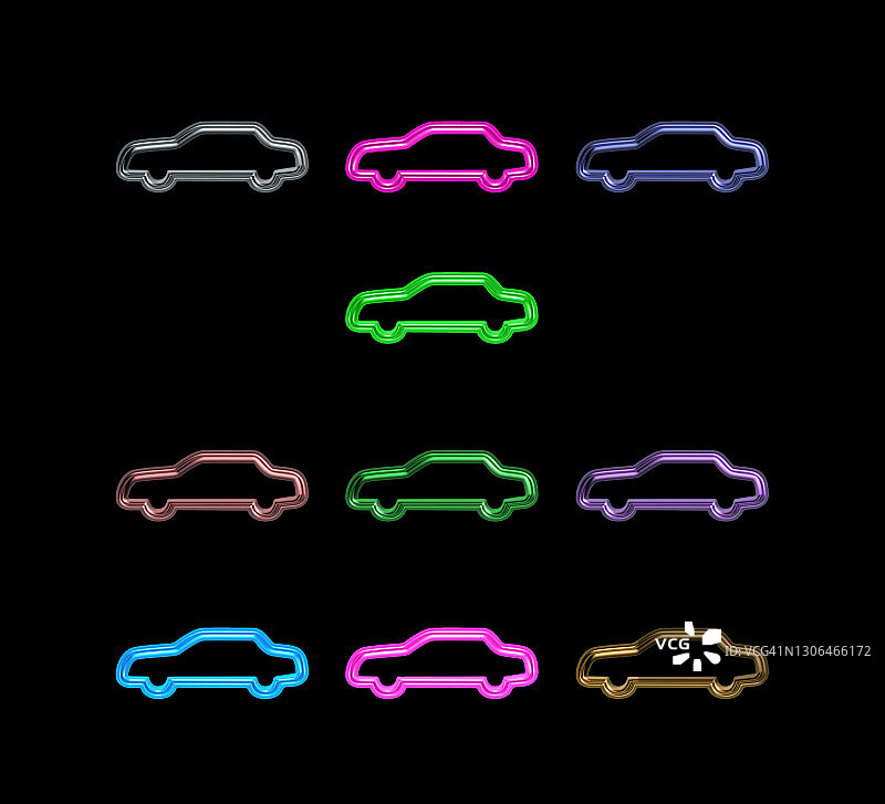汽车霓虹灯标志图片素材