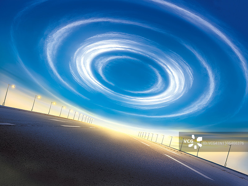 白天、天空、龙卷风、道路、低角度图片素材
