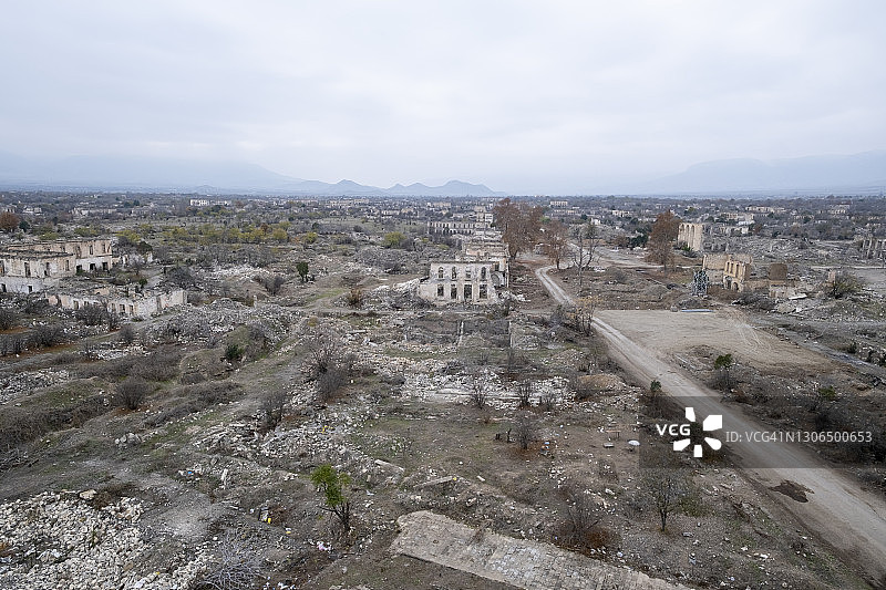 阿塞拜疆阿格达姆的废弃城市图片素材