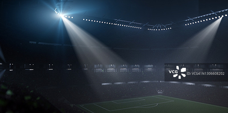 雾夜中的体育场图片素材