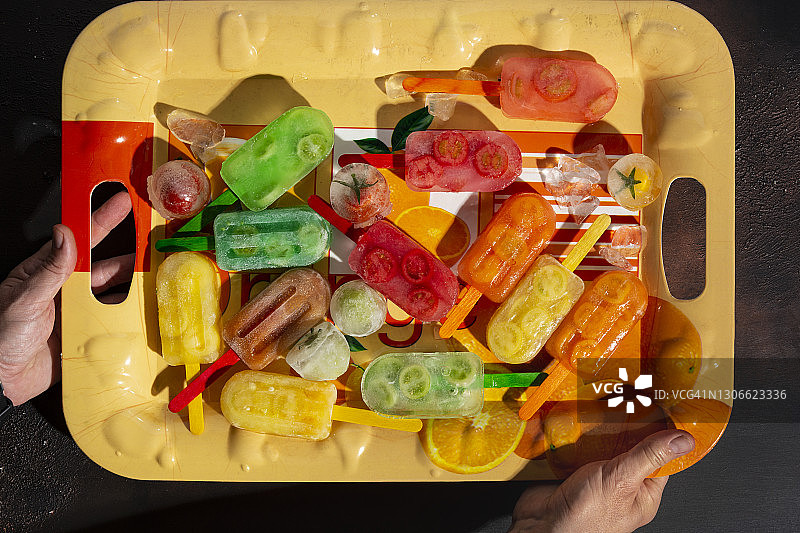 什锦彩色冰棒图片素材